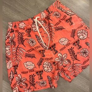 Texas Tech Men’s Coral Floral Swim Trunks